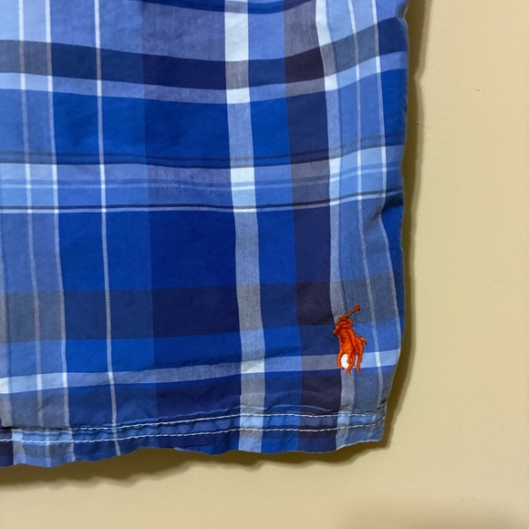 Polo Ralph Lauren Swimwear Madras Plaid Swim Shorts Men 40 Blue Board Shorts - Picture 3 of 10
